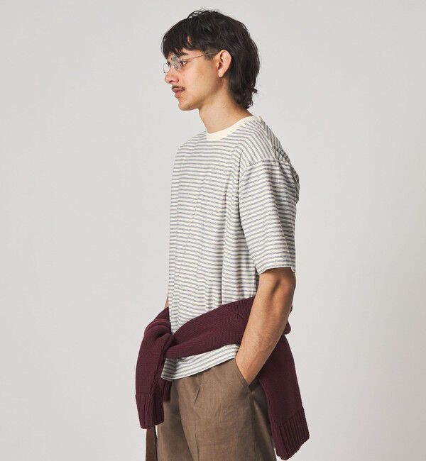 STEVEN ALAN「＜Steven Alan＞ オーガニックコットン ボーダー ショートスリーブ Tシャツ」|Tシャツ・カットソー|