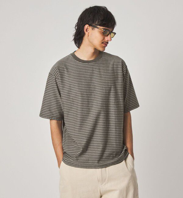 STEVEN ALAN「＜Steven Alan＞ オーガニックコットン ボーダー ショートスリーブ Tシャツ」|Tシャツ・カットソー|