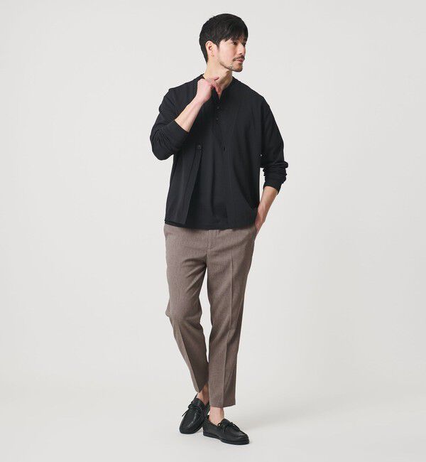 BEAUTY&YOUTH UNITED ARROWS「【WEB限定 WARDROBE SMART】フラックスライク テーパード アンクルパンツ【吸水速乾・UVカット】」|スラックス|