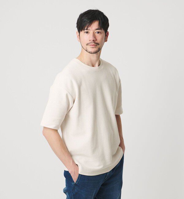 BEAUTY&YOUTH UNITED ARROWS「【WEB限定 WARDROBE SMART】エアリー カノコ カットソー	【抗菌防臭・UVカット】」|Tシャツ・カットソー|OFF WHITE