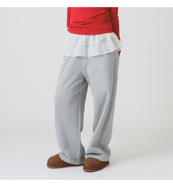 Ray BEAMS 「フリルベルト セット スウェットパンツ」|チノ|