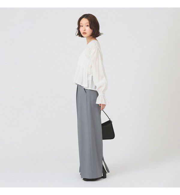 Ray BEAMS 「バックスリット ワイド パンツ」|チノ|