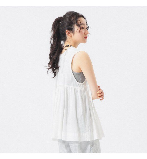 BEAMSBOY「コットン ギャザー ノースリーブ」|シャツ・ブラウス|