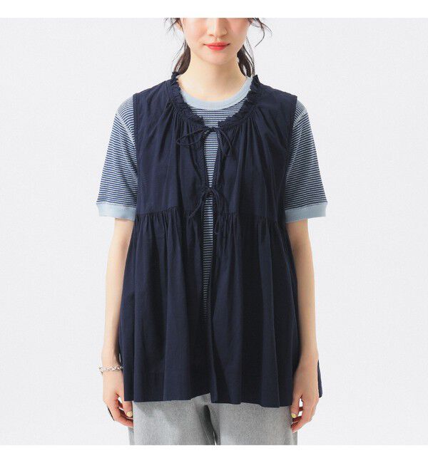 BEAMSBOY「コットン ギャザー ノースリーブ」|シャツ・ブラウス|