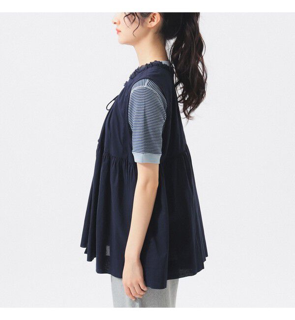 BEAMSBOY「コットン ギャザー ノースリーブ」|シャツ・ブラウス|