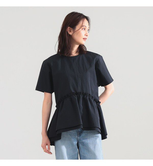 Demi-Luxe BEAMS 「ダブル ペプラム ブラウス」|シャツ・ブラウス|BLACK