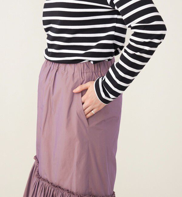 quaranciel「quaranciel:〈洗濯機可能〉ソリッド タフタ スカート」|フレア|