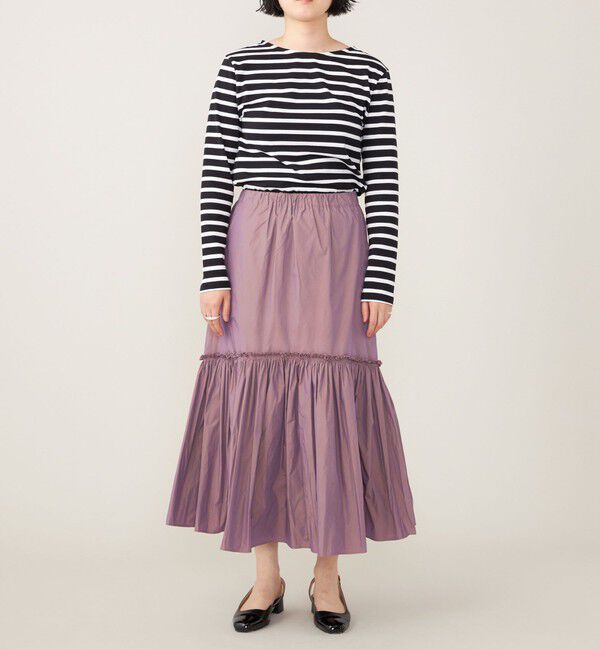 quaranciel「quaranciel:〈洗濯機可能〉ソリッド タフタ スカート」|フレア|