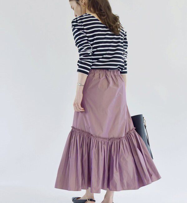 quaranciel「quaranciel:〈洗濯機可能〉ソリッド タフタ スカート」|フレア|