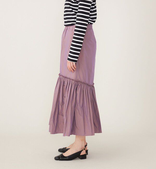 quaranciel「quaranciel:〈洗濯機可能〉ソリッド タフタ スカート」|フレア|