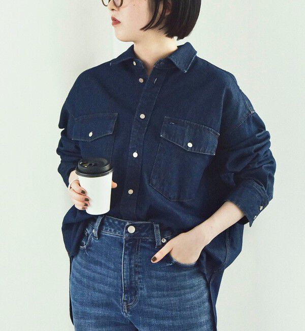 quaranciel「quaranciel:〈洗濯機可能〉オーバー サイズ デニム シャツ」|シャツ・ブラウス|