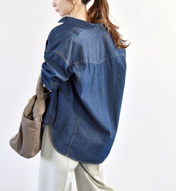 quaranciel「quaranciel:〈洗濯機可能〉オーバー サイズ デニム シャツ」|シャツ・ブラウス|