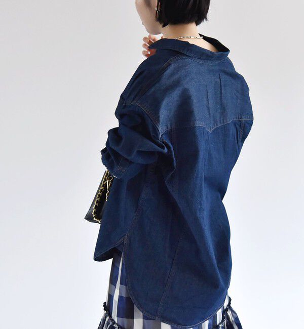 quaranciel「quaranciel:〈洗濯機可能〉オーバー サイズ デニム シャツ」|シャツ・ブラウス|