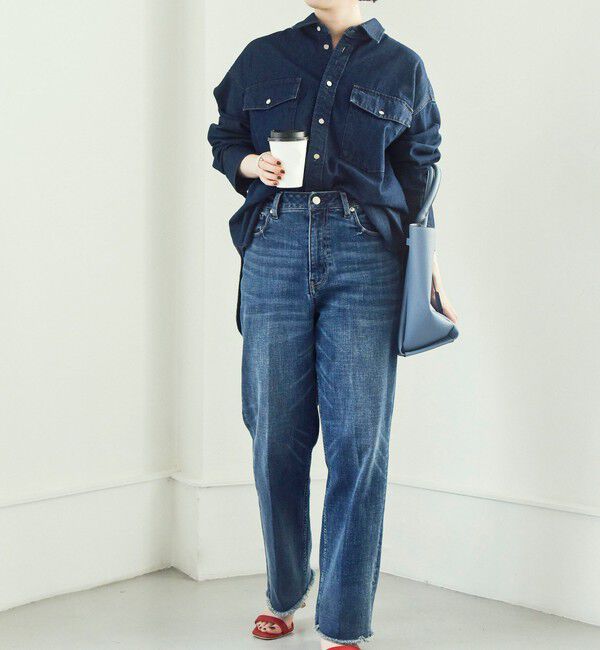 quaranciel「quaranciel:〈洗濯機可能〉オーバー サイズ デニム シャツ」|シャツ・ブラウス|