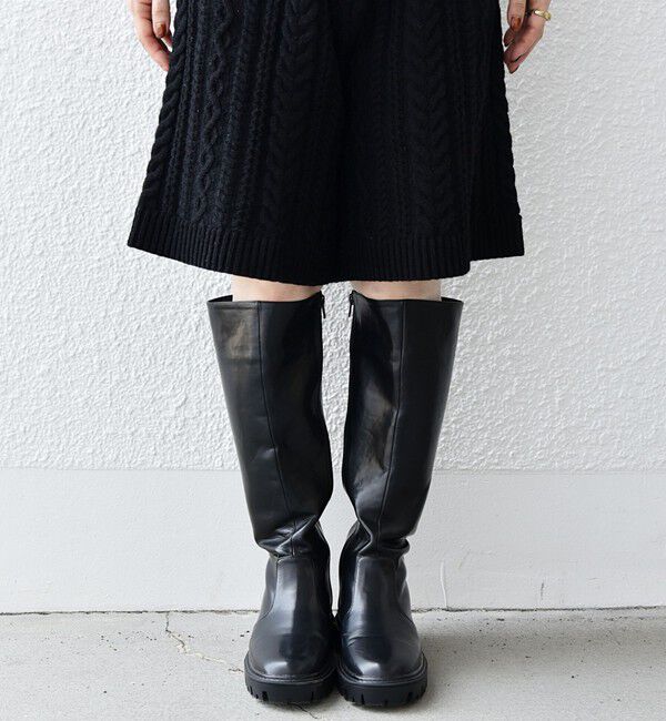 SHIPS any「【SHIPS any別注】eblouna: トラックソール ロング ブーツ」|ロングブーツ|