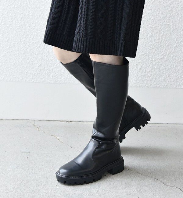 SHIPS any「【SHIPS any別注】eblouna: トラックソール ロング ブーツ」|ロングブーツ|