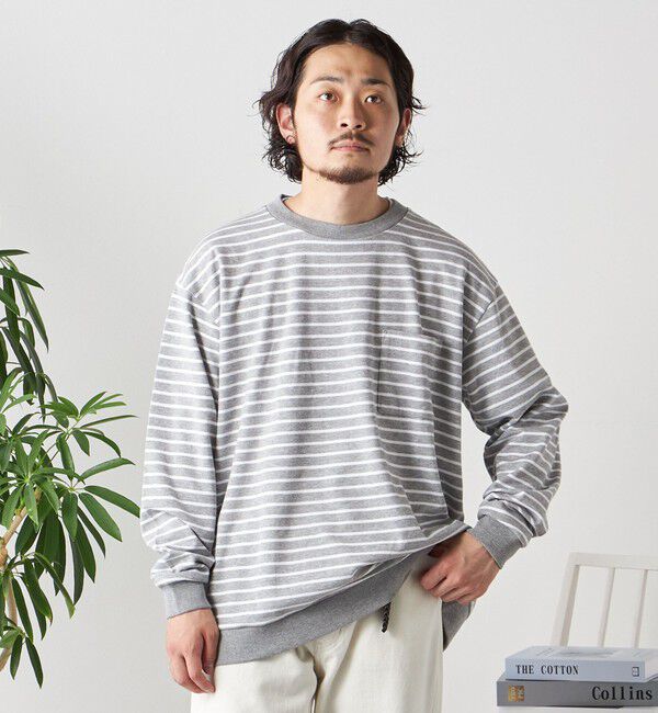 SHIPS any「SHIPS any: ソリッド / ボーダー スウェットライク Tシャツ (ロンT)◇」|Tシャツ・カットソー|