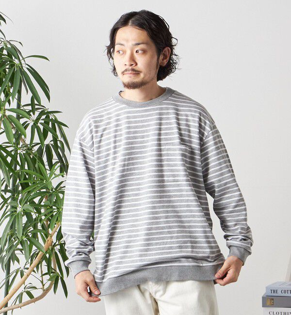 SHIPS any「SHIPS any: ソリッド / ボーダー スウェットライク Tシャツ (ロンT)◇」|Tシャツ・カットソー|