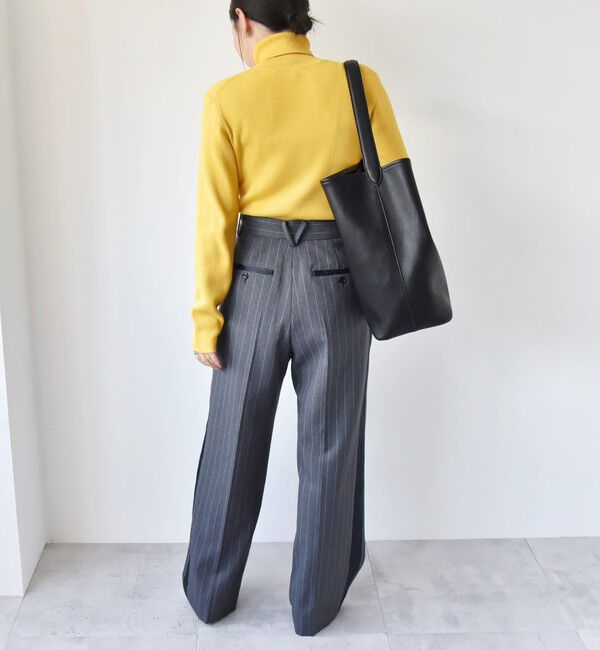 quaranciel「quaranciel:〈手洗い可能〉コットン タートルネック リブ ニット」|ニット・セーター|