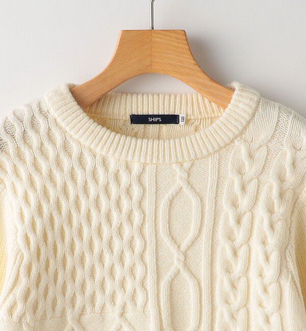 SHIPS KIDS「SHIPS KIDS:80～90cm /〈手洗い可能〉ケーブル ニット」|ニット・セーター|