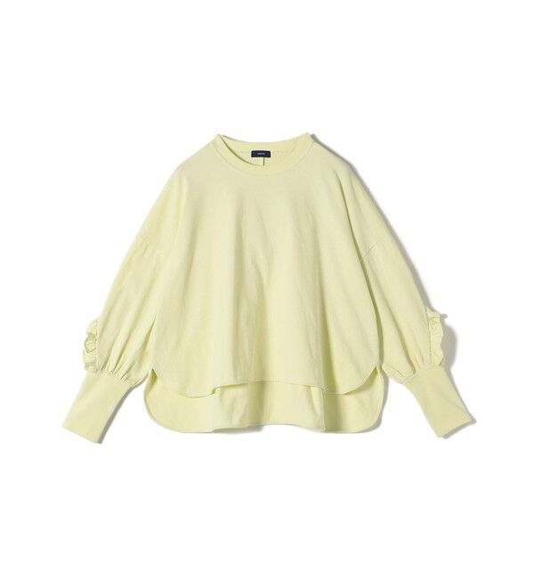 SHIPS for women「〈洗濯機可能〉ロング リブ スリーブ フリル カットソー」|Tシャツ・カットソー|