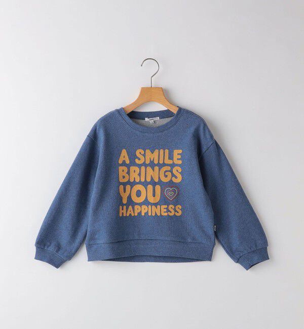 SHIPS KIDS「SHIPS KIDS:100～125cm / ガーゼ 裏毛 メッセージ スウェット」|スウェット・ジャージ|ブルー