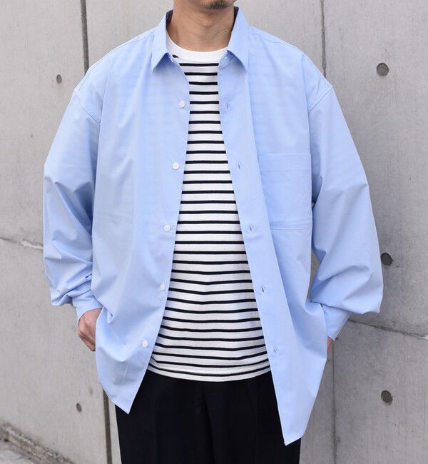 SHIPS any「SHIPS any: バンブー レーヨン バルーンスリーブ ドレープ オーバー シャツ ［BRIOS］◇」|シャツ・ブラウス|ライトブルー