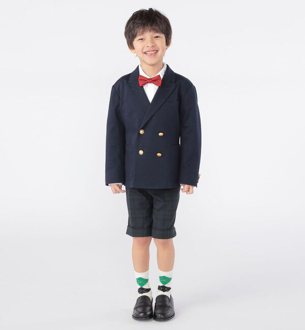 SHIPS KIDS「SHIPS KIDS:110～130cm / ポンチ ダブル ジャケット」|テーラードジャケット|