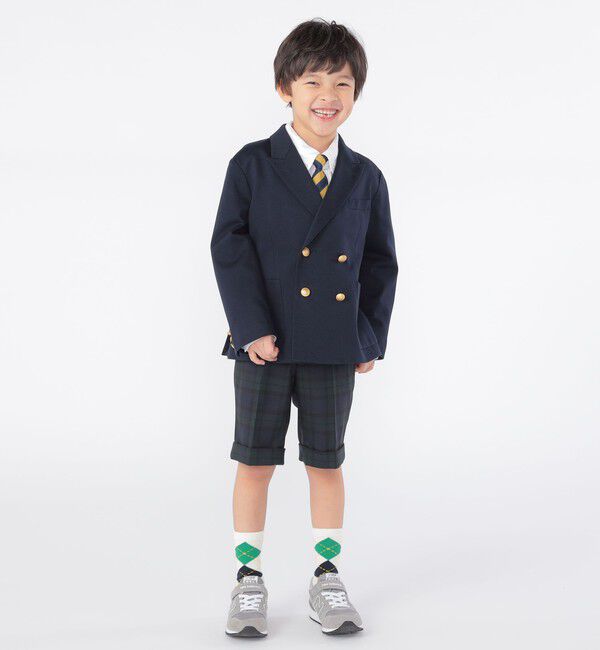 SHIPS KIDS「SHIPS KIDS:110～130cm / ポンチ ダブル ジャケット」|テーラードジャケット|