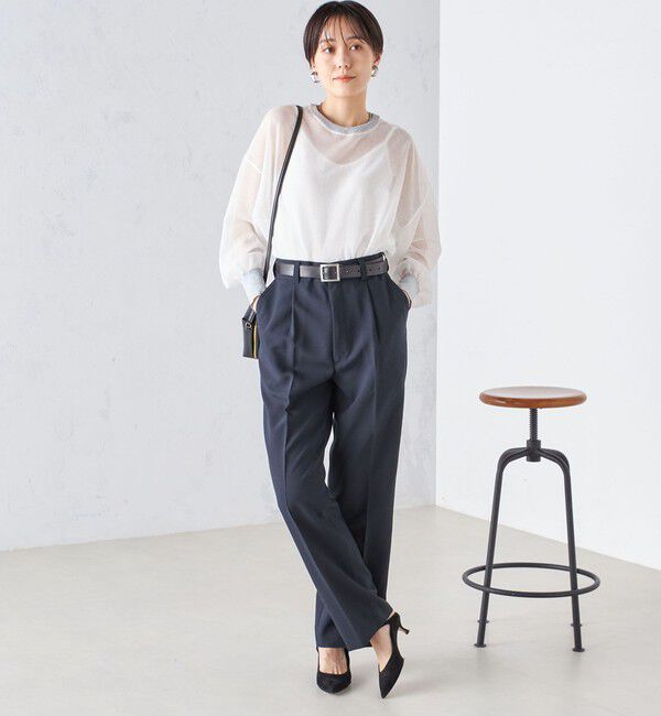 SHIPS for women「〈手洗い可能〉シアー ラメ クルーネック プルオーバー 24SS ◇」|ニット・セーター|