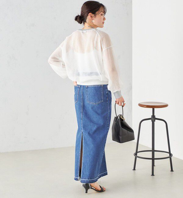 SHIPS for women「〈手洗い可能〉シアー ラメ クルーネック プルオーバー 24SS ◇」|ニット・セーター|