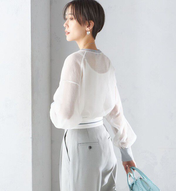 SHIPS for women「〈手洗い可能〉シアー ラメ クルーネック プルオーバー 24SS ◇」|ニット・セーター|