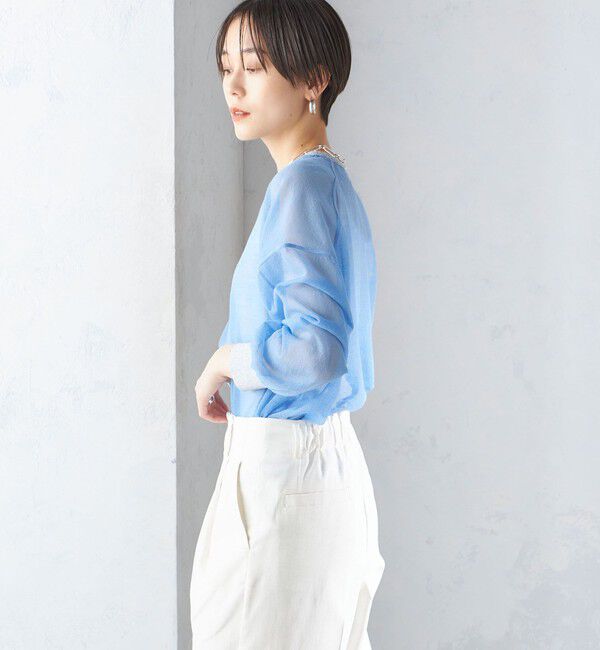 SHIPS for women「〈手洗い可能〉シアー ラメ クルーネック プルオーバー 24SS ◇」|ニット・セーター|
