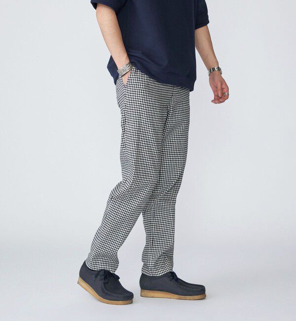 SHIPS「SHIPS: SOLOTEX(R) サフィランリネン ストライプ/チェック イージー パンツ」|チノ|