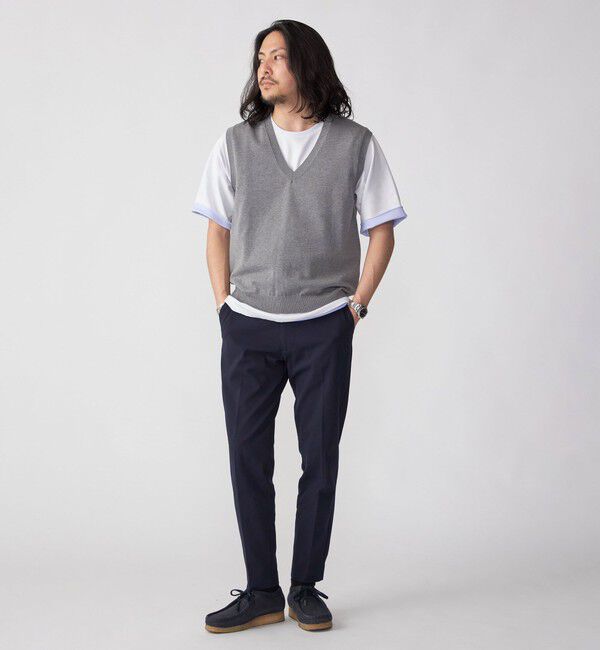 SHIPS「SHIPS: 〈手洗い可能〉12ゲージ コットン Vネック ニット ベスト」|ベスト・ジレ|