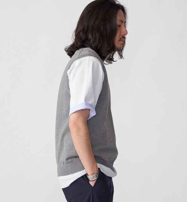 SHIPS「SHIPS: 〈手洗い可能〉12ゲージ コットン Vネック ニット ベスト」|ベスト・ジレ|