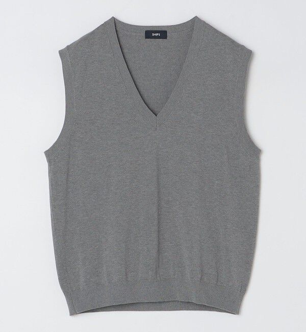 SHIPS「SHIPS: 〈手洗い可能〉12ゲージ コットン Vネック ニット ベスト」|ベスト・ジレ|