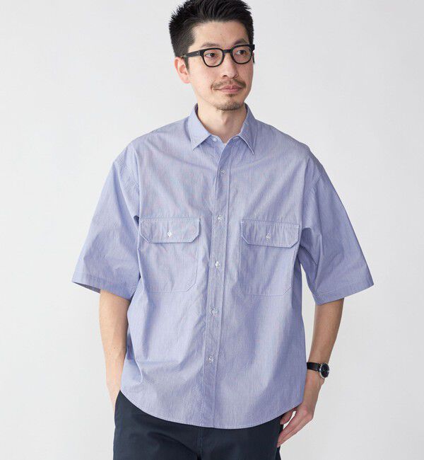 SHIPS「SHIPS: Wポケット ウォッシュド タイプライター ショートスリーブ シャツ」|シャツ・ブラウス|