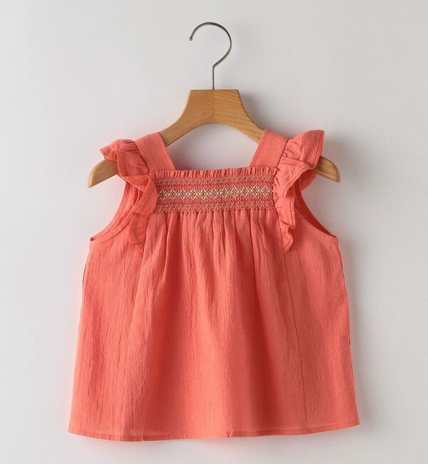 SHIPS KIDS「SHIPS KIDS:100～130cm / スモッキング フリル ブラウス」|シャツ・ブラウス|