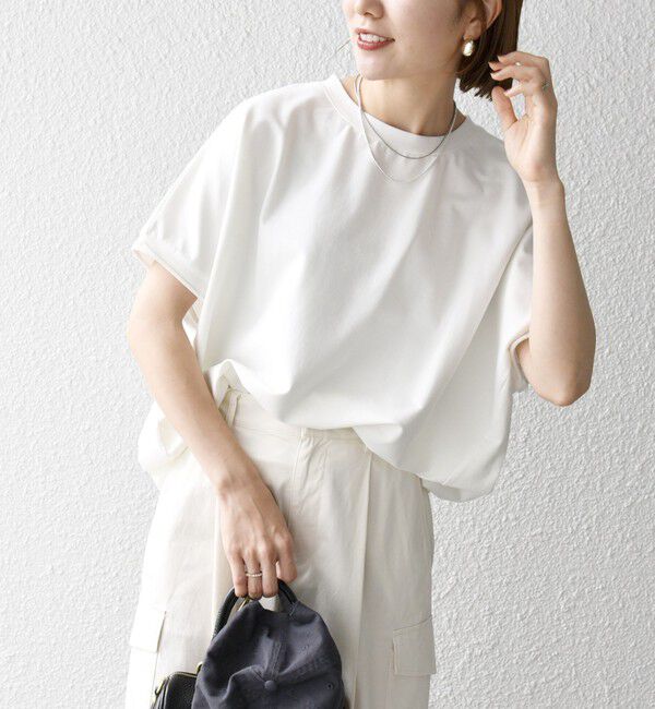 SHIPS any「SHIPS any:〈洗濯機可能〉インレイ コクーン ショートスリーブ プルオーバー」|Tシャツ・カットソー|