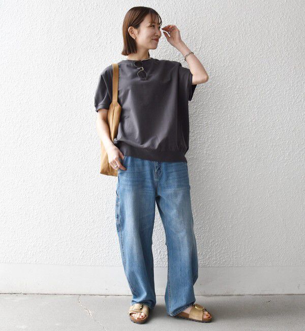 SHIPS any「SHIPS any:〈洗濯機可能〉インレイ コクーン ショートスリーブ プルオーバー」|Tシャツ・カットソー|