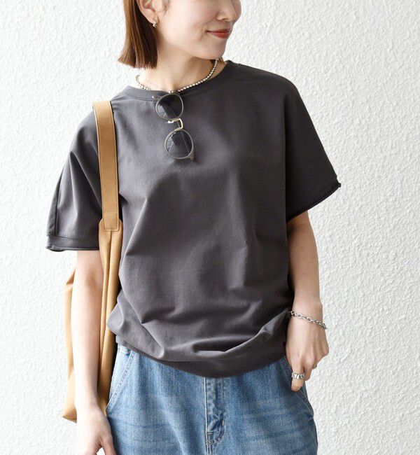 SHIPS any「SHIPS any:〈洗濯機可能〉インレイ コクーン ショートスリーブ プルオーバー」|Tシャツ・カットソー|