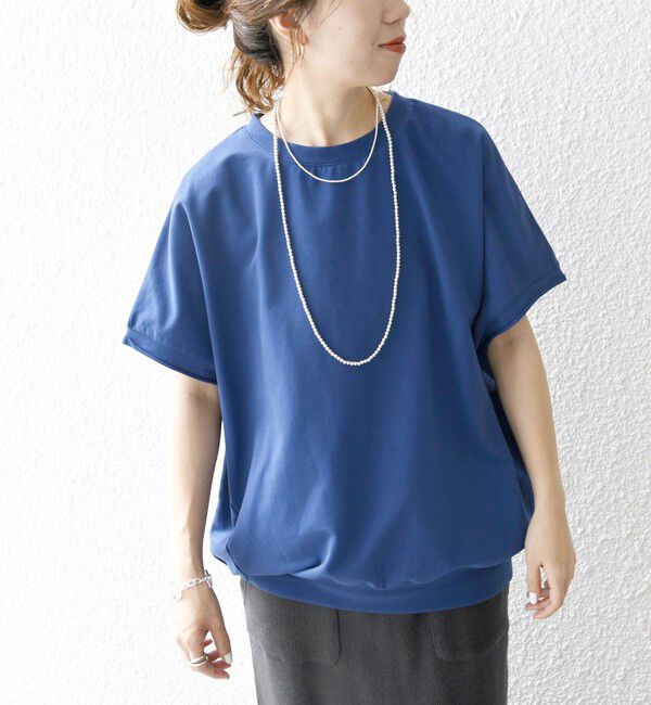 SHIPS any「SHIPS any:〈洗濯機可能〉インレイ コクーン ショートスリーブ プルオーバー」|Tシャツ・カットソー|