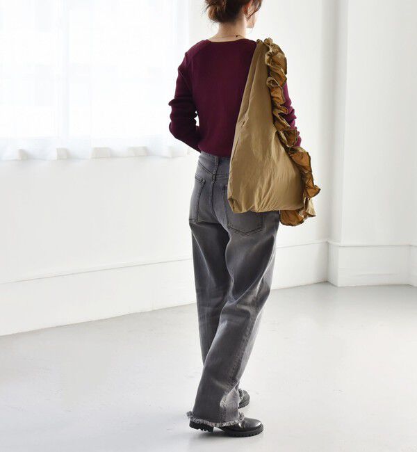 quaranciel「quaranciel:〈手洗い可能〉コットン スクエアネック リブ ニット」|ニット・セーター|