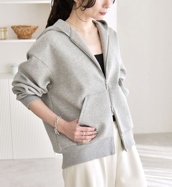 quaranciel「quaranciel:〈洗濯機可能〉ポンチ ダブルジップ スウェット パーカー」|パーカー|