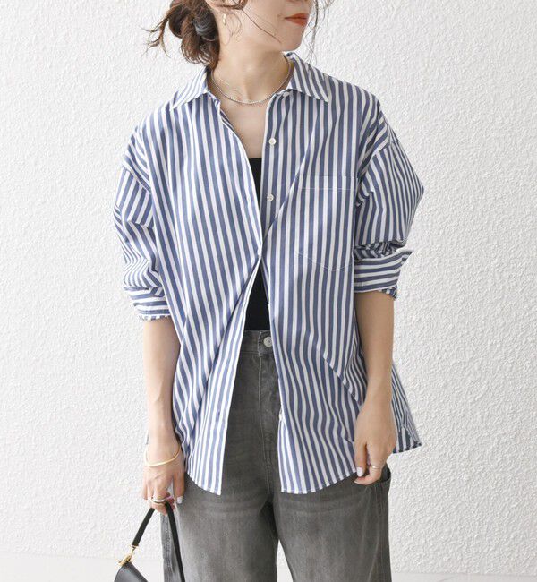 SHIPS any「SHIPS any:〈洗濯機可能〉REPREVE レギュラーカラー ルーズ ポケット シャツ」|シャツ・ブラウス|