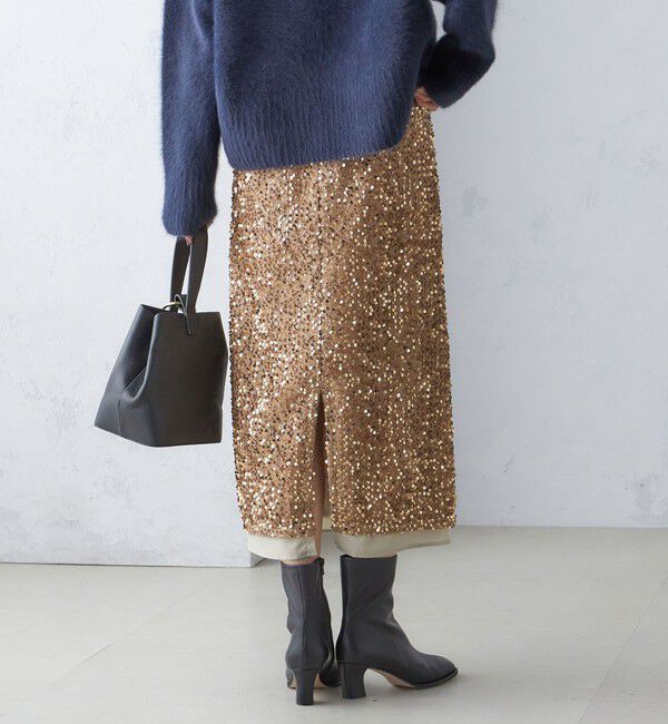 SHIPS for women「〈手洗い可能〉スパンコール Iライン スカート」|スカート|