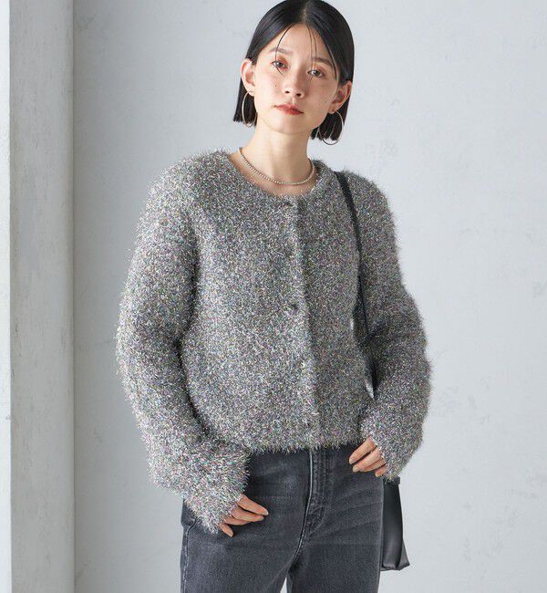 SHIPS for women「〈手洗い可能〉ラメ ニット 配色 カーディガン」|カーディガン|