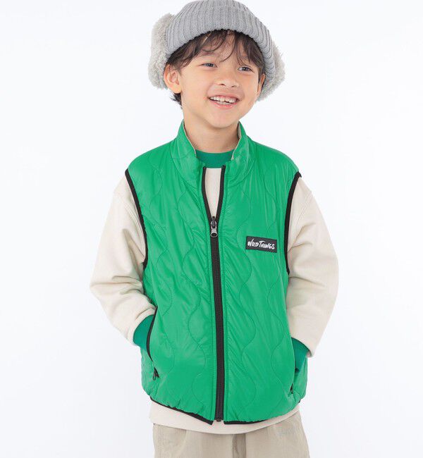 SHIPS KIDS「【SHIPS KIDS別注】WILD THINGS:100～125cm / リバーシブル ベスト」|ダウンベスト・ベスト|