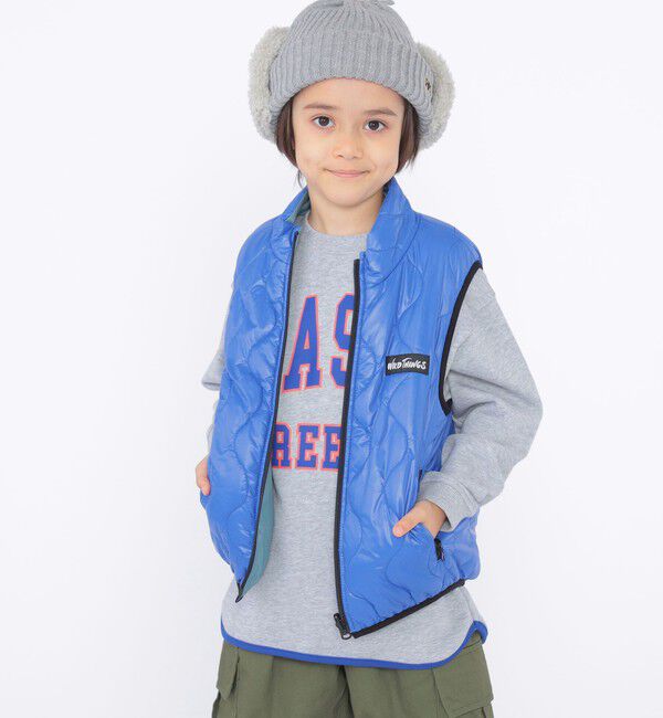 SHIPS KIDS「【SHIPS KIDS別注】WILD THINGS:100～125cm / リバーシブル ベスト」|ダウンベスト・ベスト|